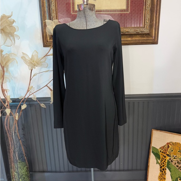Theory long Sleeve Stretch Knit Sheath Dress With Zipper Accents ~ Size 8 💚🍄 - Picture 1 of 8